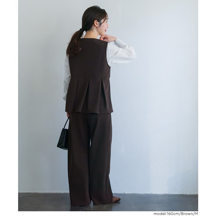 カットジョーゼットタックペプラムベスト | coca | 詳細画像15 