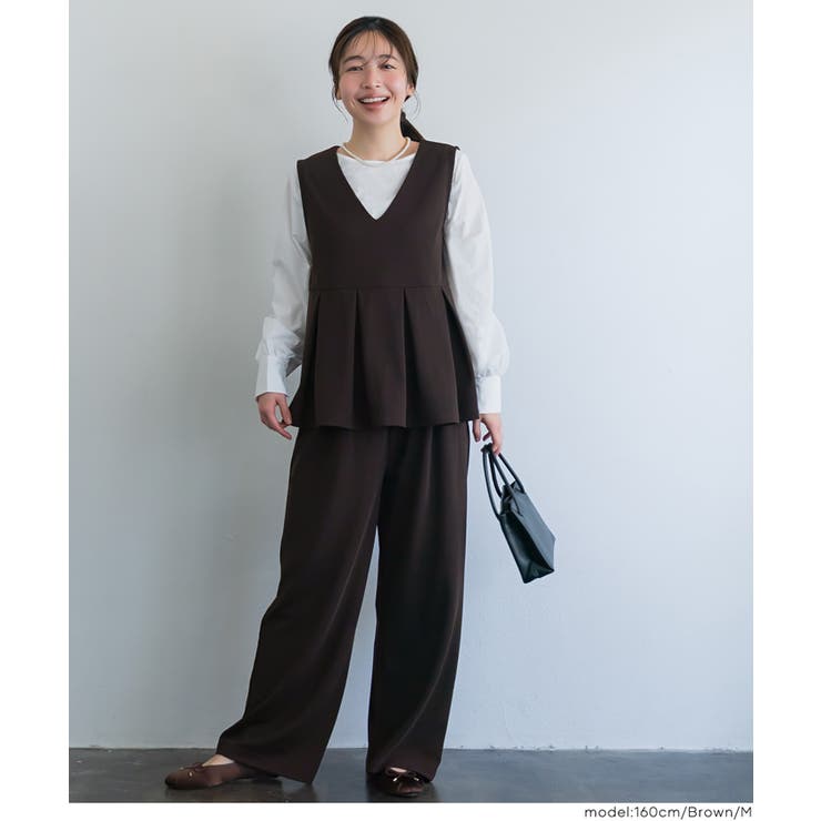 カットジョーゼットタックペプラムベスト | coca | 詳細画像17 