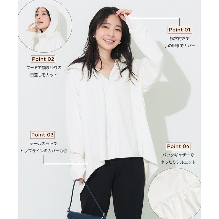 UVカットバッグギャザーパーカー | coca | 詳細画像7 
