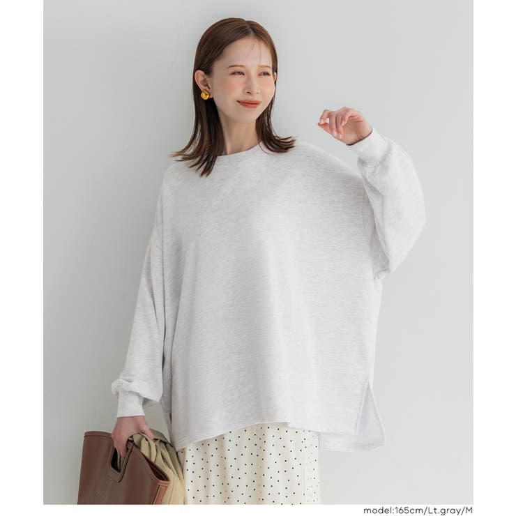 ［Lt.gray］ | 裏毛ワイドスリットスウェット | coca