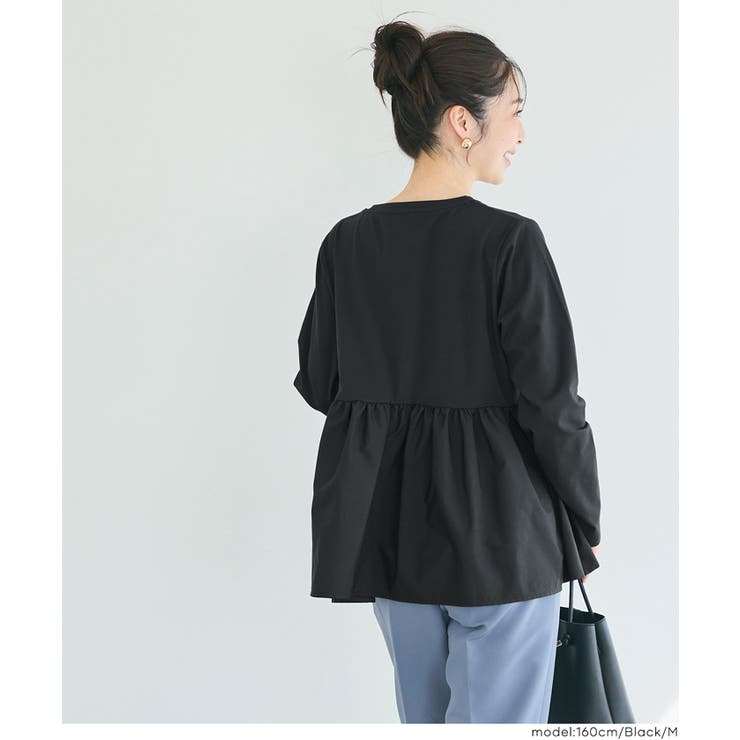 異素材切り替え長袖Tシャツ レディース | coca | 詳細画像15 