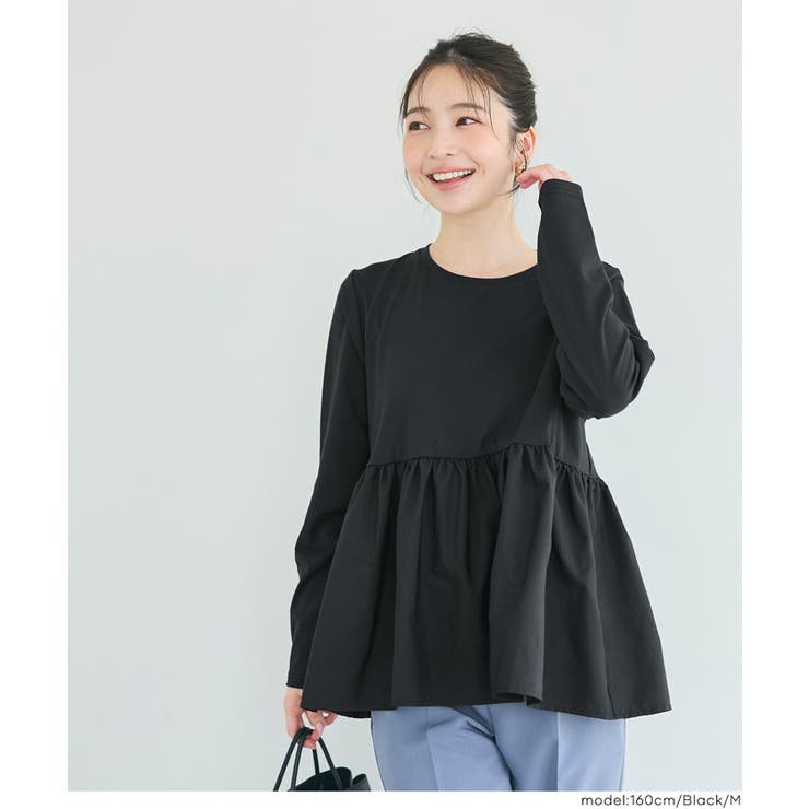 異素材切り替え長袖Tシャツ レディース | coca | 詳細画像17 