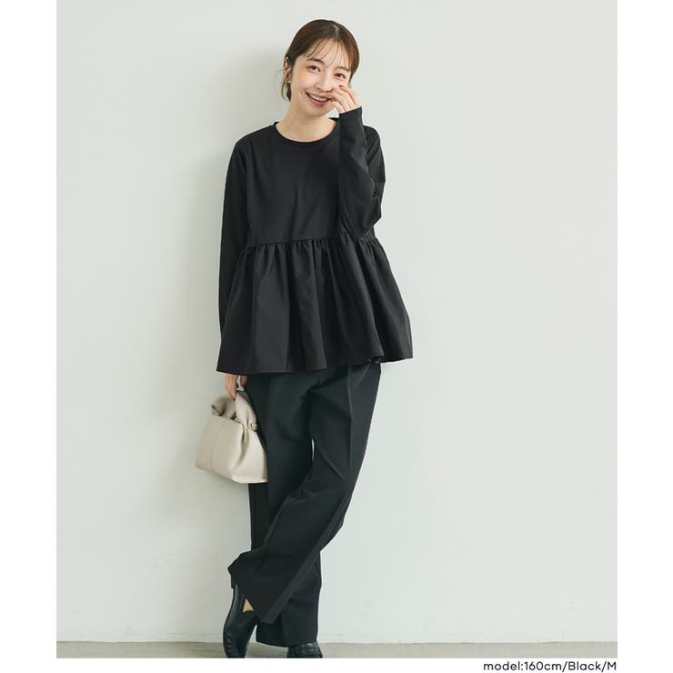＼26aw再入荷／異素材切り替え長袖Tシャツ | coca | 詳細画像2 