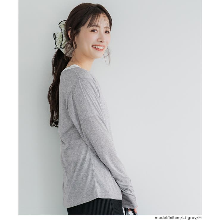 ワンショルダーシアー長袖Tシャツ レディース | coca | 詳細画像14 