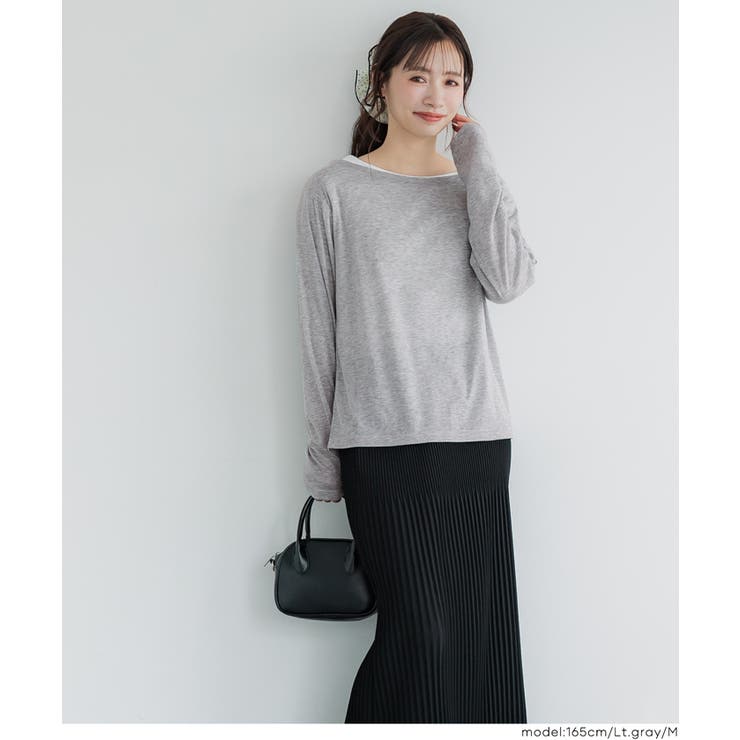 ワンショルダーシアー長袖Tシャツ レディース | coca | 詳細画像15 