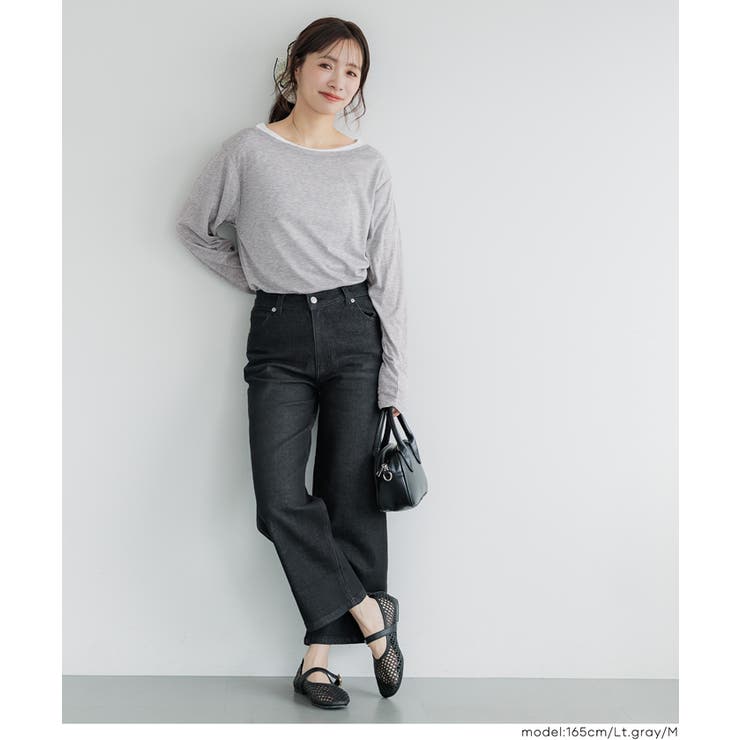 ワンショルダーシアー長袖Tシャツ レディース | coca | 詳細画像18 