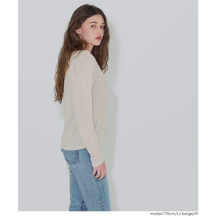 ワンショルダーシアー長袖Tシャツ レディース | coca | 詳細画像8 