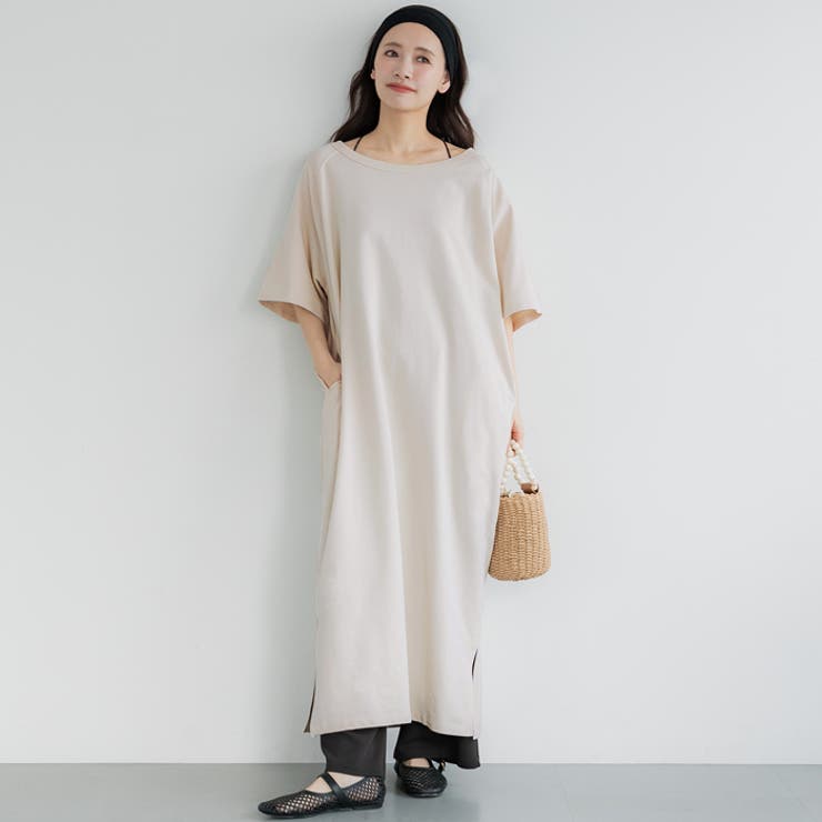 ミニ裏毛ラグランオフショルダーワンピース | coca | 詳細画像1 