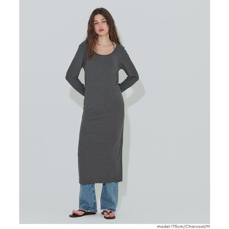 とろみリブUネックワンピース | coca | 詳細画像12 