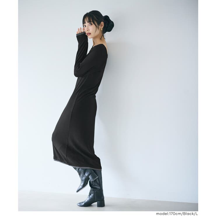 とろみリブレイヤードワンピース | coca | 詳細画像11 