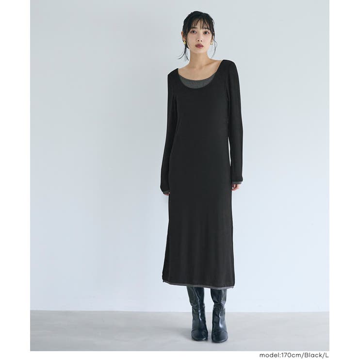 とろみリブレイヤードワンピース | coca | 詳細画像14 