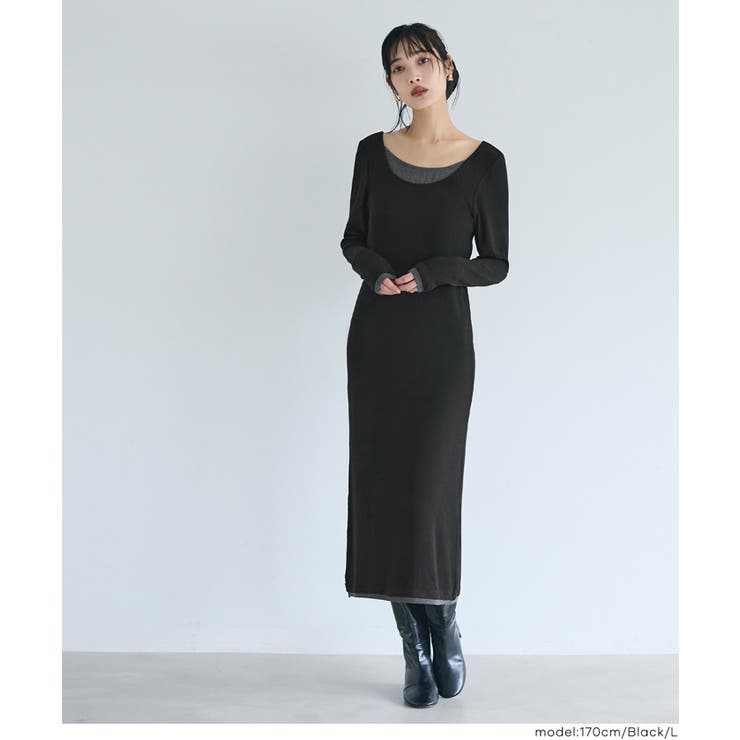 とろみリブレイヤードワンピース | coca | 詳細画像16 