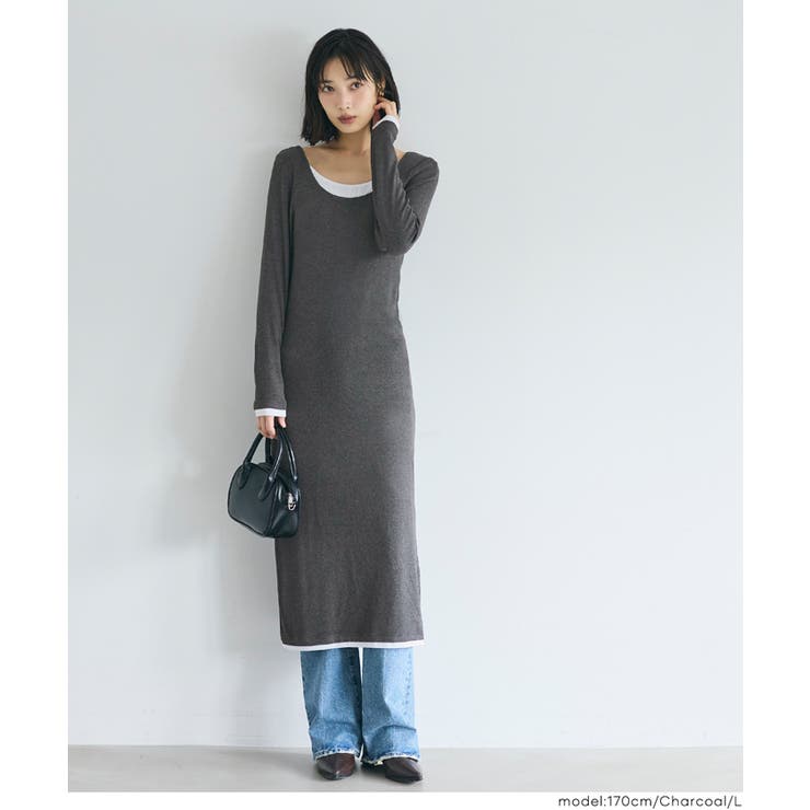 とろみリブレイヤードワンピース | coca | 詳細画像5 