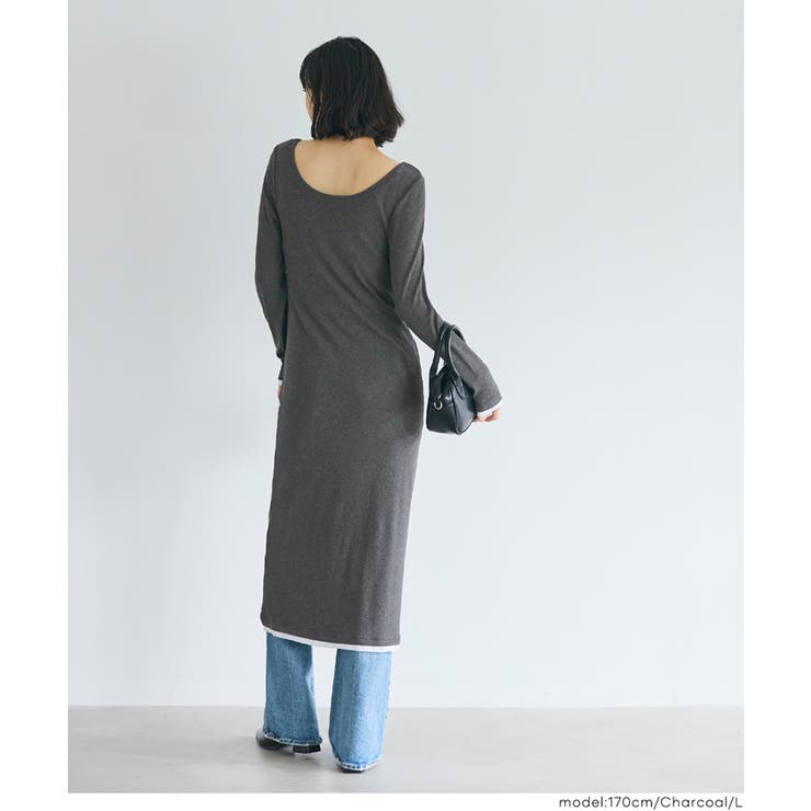 とろみリブレイヤードワンピース | coca | 詳細画像7 