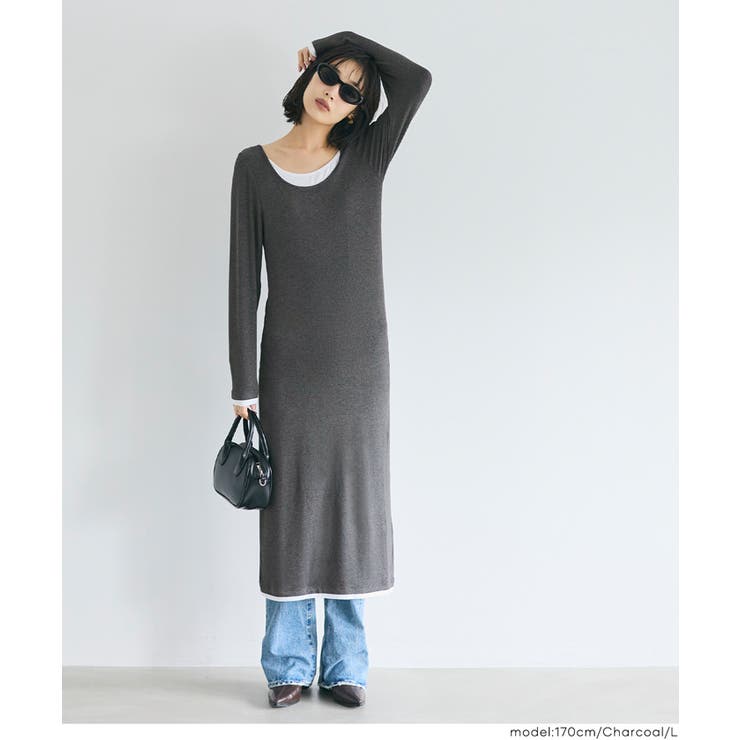 とろみリブレイヤードワンピース | coca | 詳細画像9 