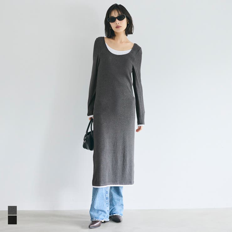 とろみリブレイヤードワンピース | coca | 詳細画像1 