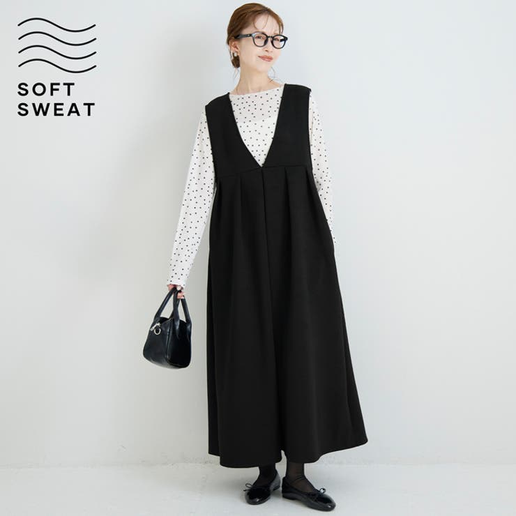 ソフトスウェットタックワンピース | coca | 詳細画像1 