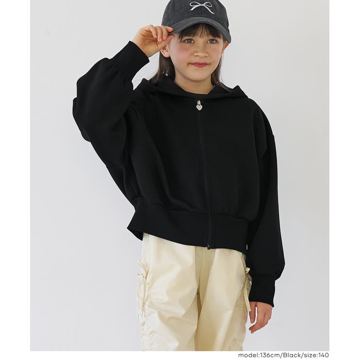 ［Black］ | ソフトスウェットジップアップパーカー | coca