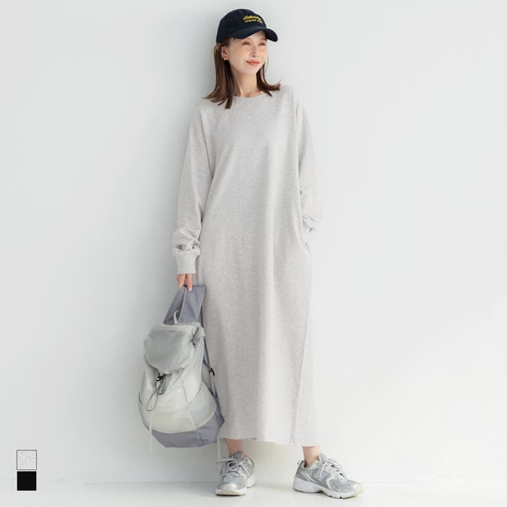 ミニ裏毛長袖スウェットワンピース | coca | 詳細画像1 