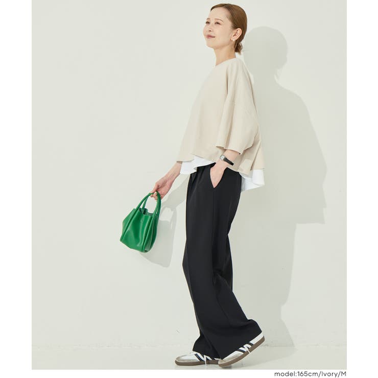 ミニ裏毛半袖ドルマンクロップドトップス | coca | 詳細画像12 