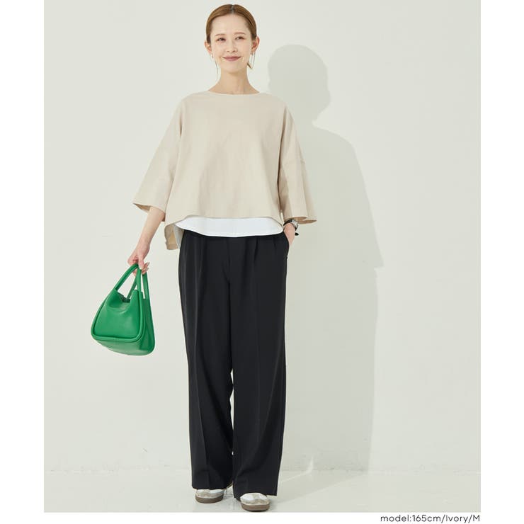 ミニ裏毛半袖ドルマンクロップドトップス | coca | 詳細画像13 