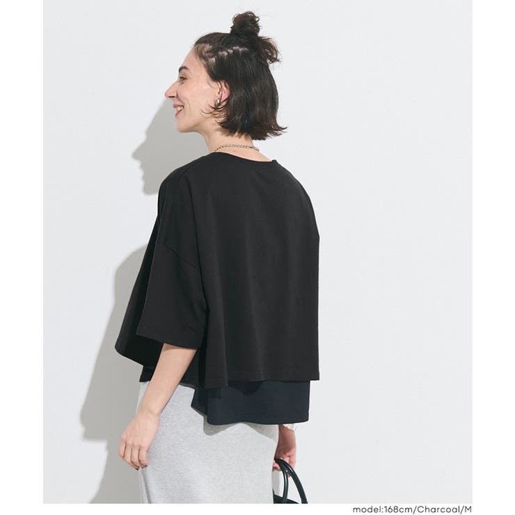 ミニ裏毛半袖ドルマンクロップドトップス | coca | 詳細画像15 