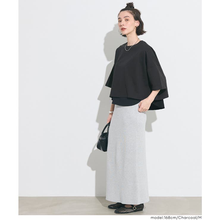 ミニ裏毛半袖ドルマンクロップドトップス | coca | 詳細画像16 