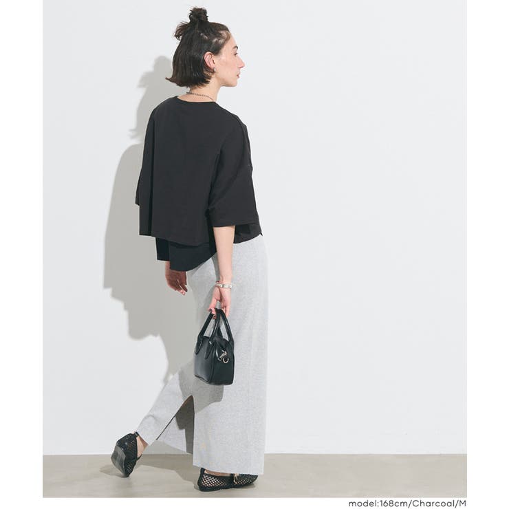 ミニ裏毛半袖ドルマンクロップドトップス | coca | 詳細画像19 