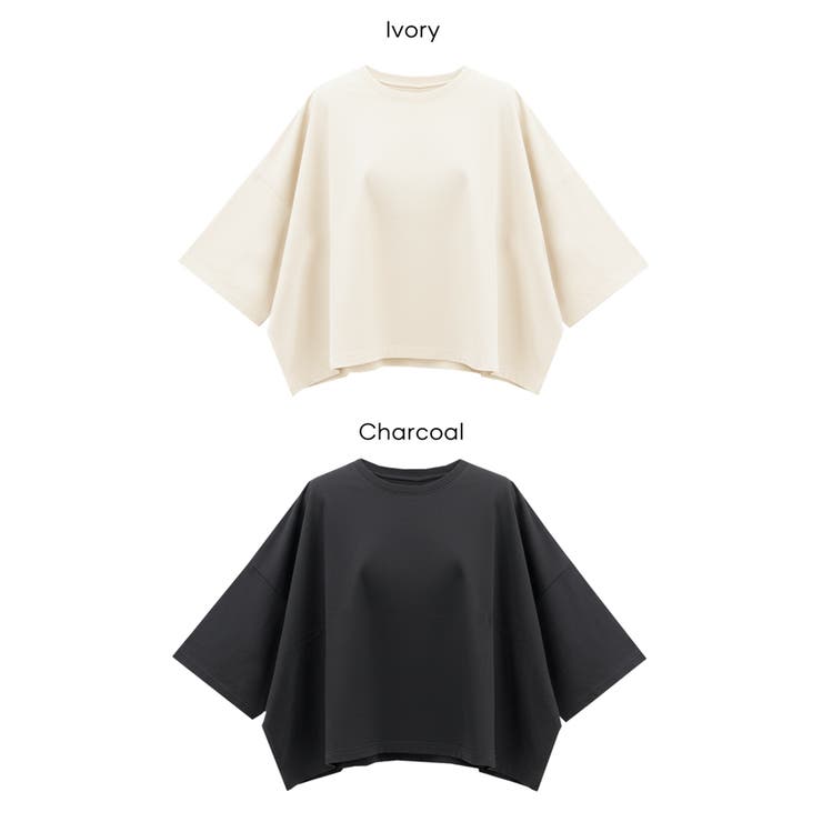 ミニ裏毛半袖ドルマンクロップドトップス | coca | 詳細画像22 