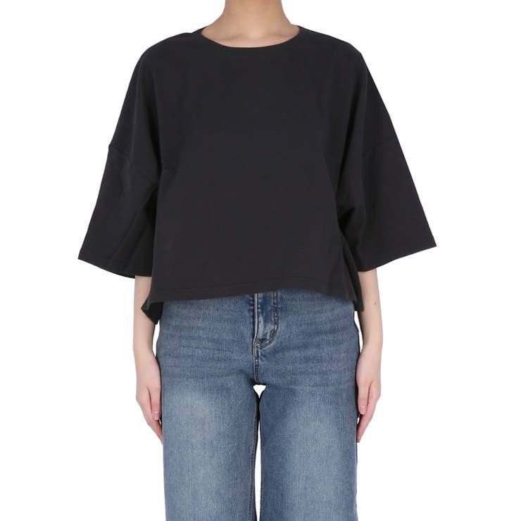 ミニ裏毛半袖ドルマンクロップドトップス | coca | 詳細画像4 