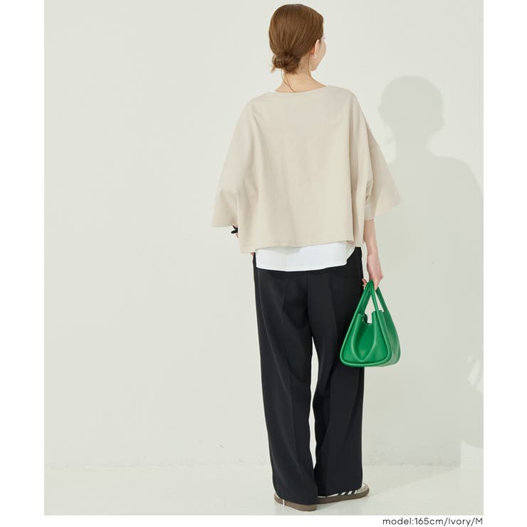 ミニ裏毛半袖ドルマンクロップドトップス | coca | 詳細画像10 