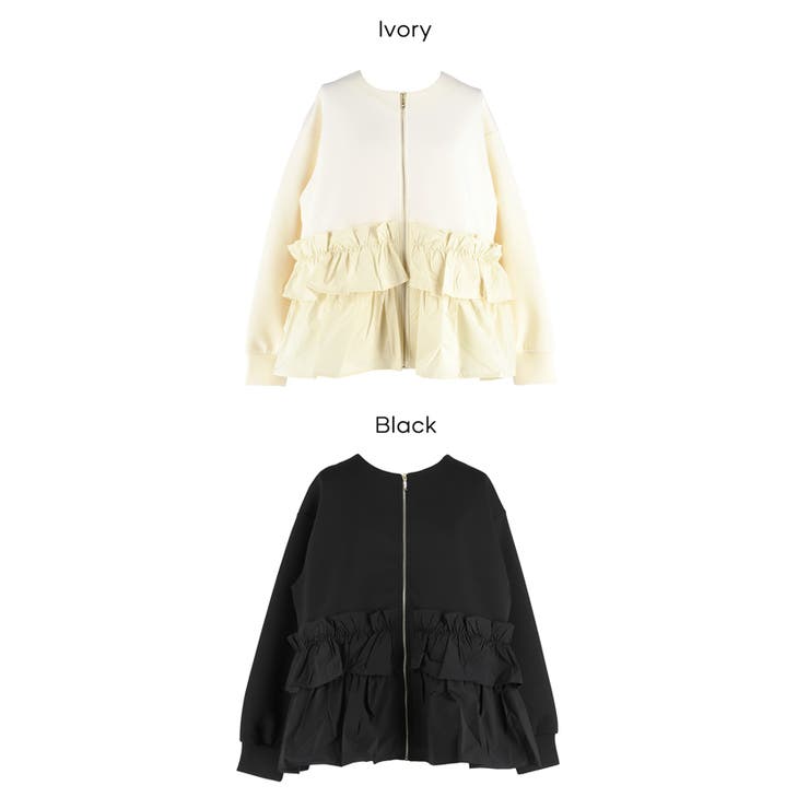 ソフトスウェット異素材フリルパーカー | coca | 詳細画像21 