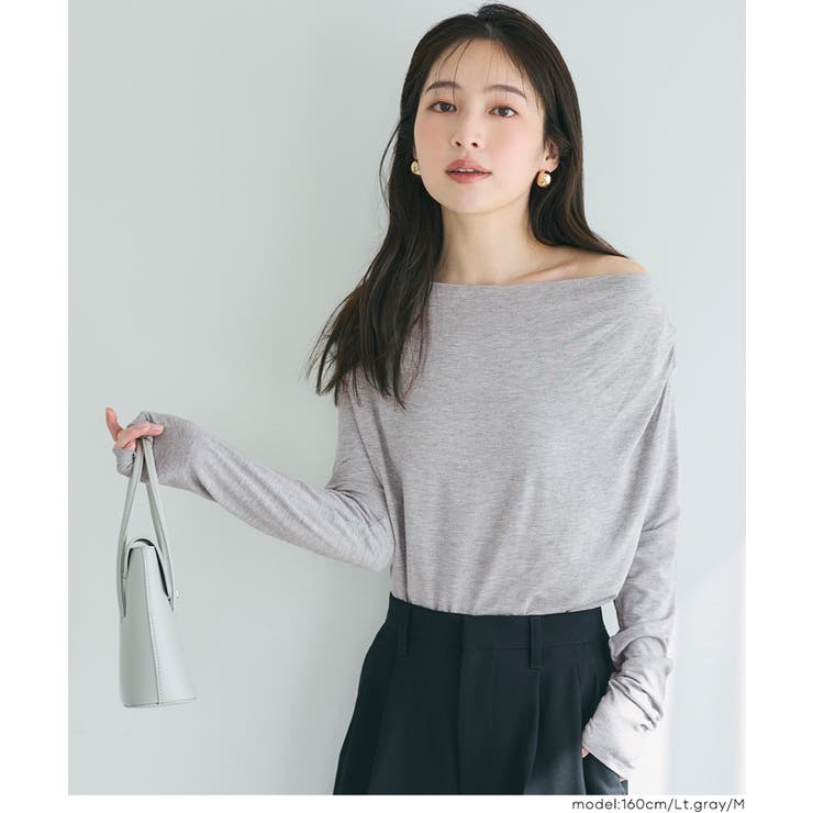 とろみ素材で魅せる、大人のとろみドレープカットソー | coca | 詳細画像12 