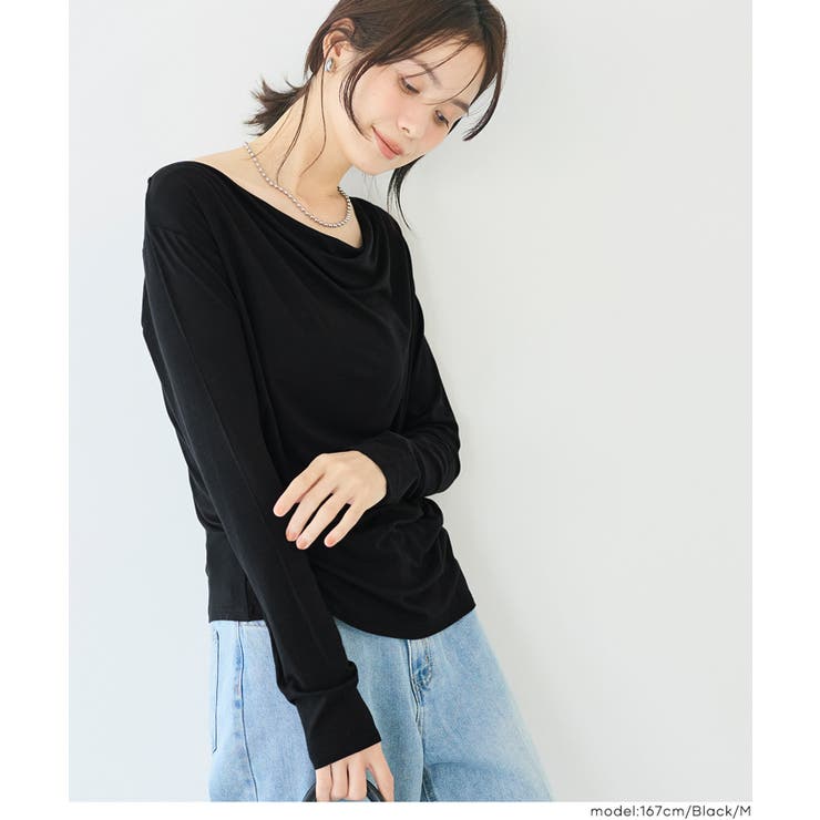 とろみ素材で魅せる、大人のとろみドレープカットソー | coca | 詳細画像16 