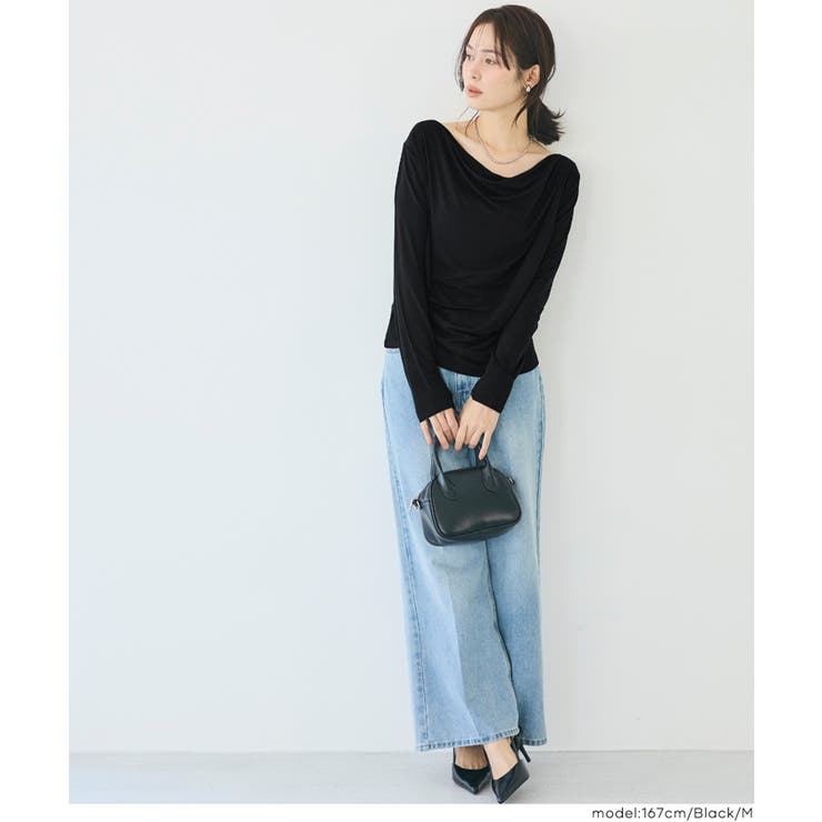 とろみ素材で魅せる、大人のとろみドレープカットソー | coca | 詳細画像17 