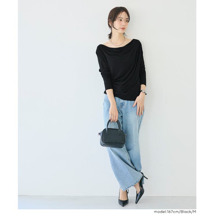 とろみ素材で魅せる、大人のとろみドレープカットソー | coca | 詳細画像19 