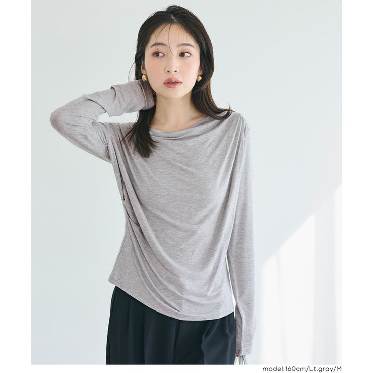 とろみ素材で魅せる、大人のとろみドレープカットソー | coca | 詳細画像7 