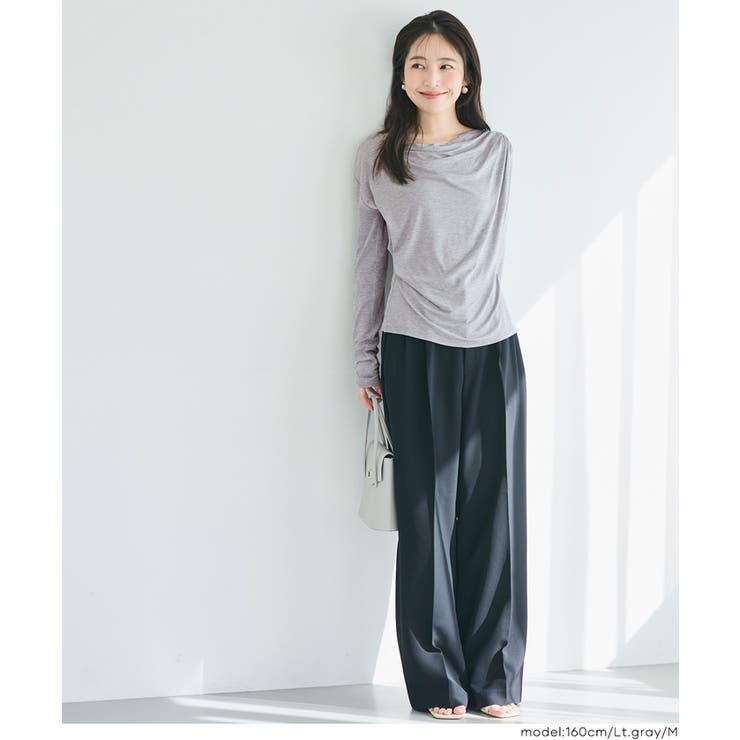 とろみ素材で魅せる、大人のとろみドレープカットソー | coca | 詳細画像8 