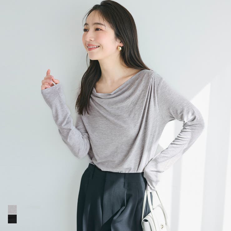 とろみ素材で魅せる、大人のとろみドレープカットソー | coca | 詳細画像1 