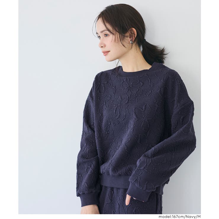 立体感で差がつく、膨れジャカードスウェットトップス〈セットアップ対応〉 | coca | 詳細画像18 