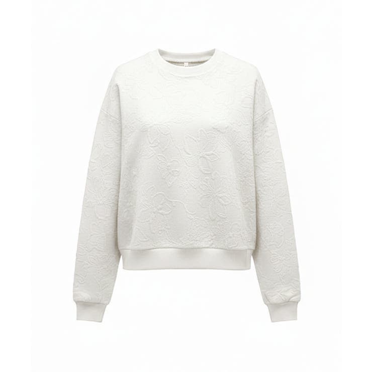 立体感で差がつく、膨れジャカードスウェットトップス〈セットアップ対応〉 | coca | 詳細画像2 