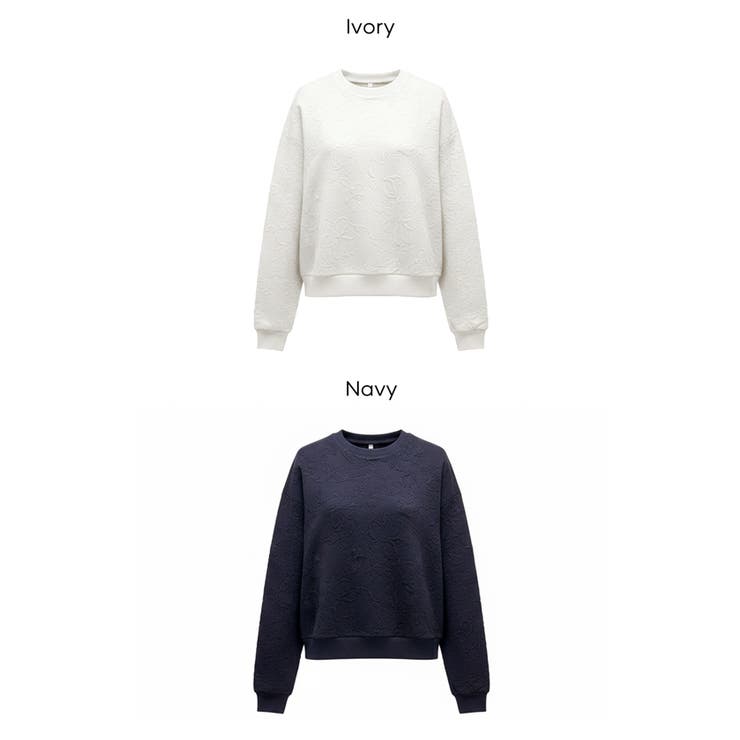 立体感で差がつく、膨れジャカードスウェットトップス〈セットアップ対応〉 | coca | 詳細画像21 