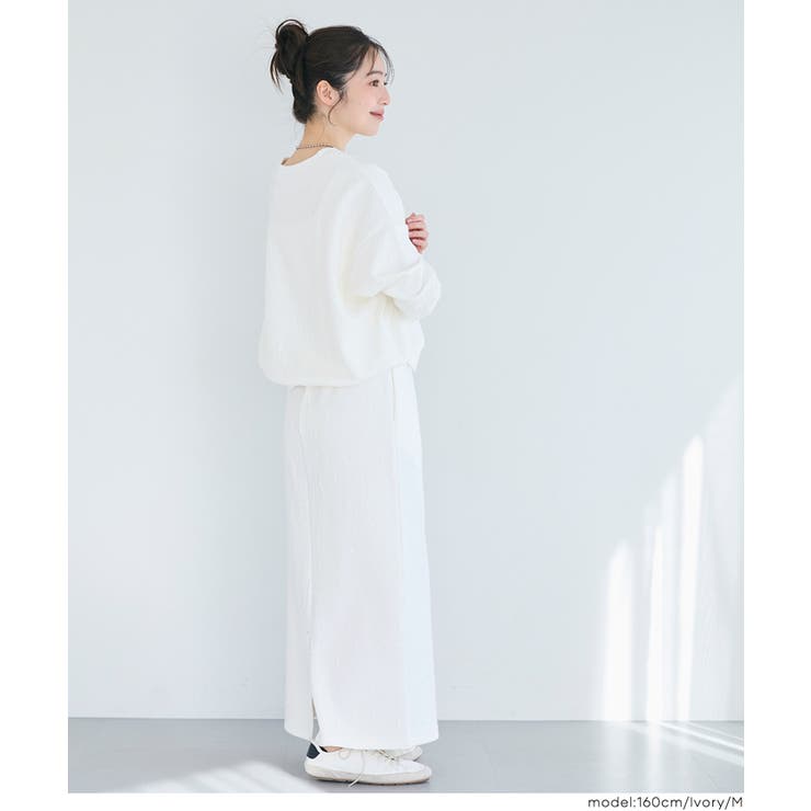 スリット×素材感で魅せる 膨れジャカードスウェットスカート〈セットアップ対応〉 | coca | 詳細画像11 
