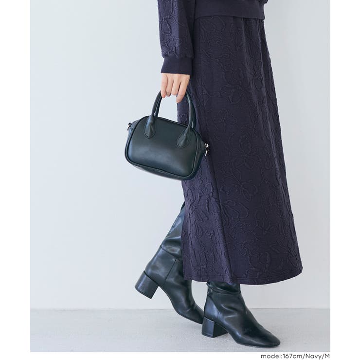 スリット×素材感で魅せる 膨れジャカードスウェットスカート〈セットアップ対応〉 | coca | 詳細画像14 