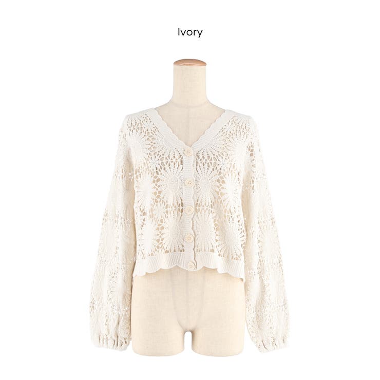 鍵編みフラワーカーディガン | coca | 詳細画像11 