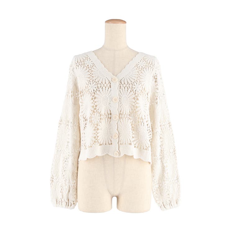 鍵編みフラワーカーディガン | coca | 詳細画像2 