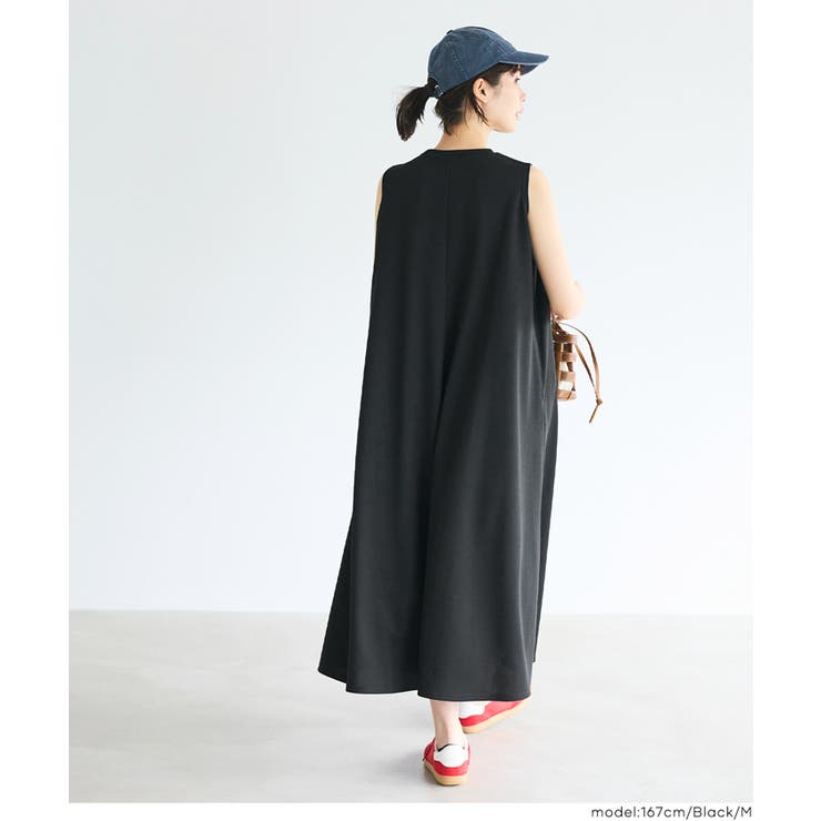 ライトエンボスマキシ丈ノースリーブワンピース レディース | coca | 詳細画像10 