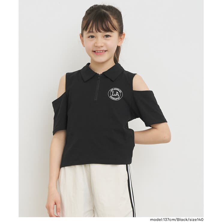 肩あきハーフジップTシャツ | coca | 詳細画像13 