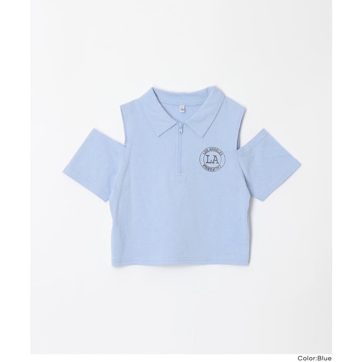 肩あきハーフジップTシャツ | coca | 詳細画像15 