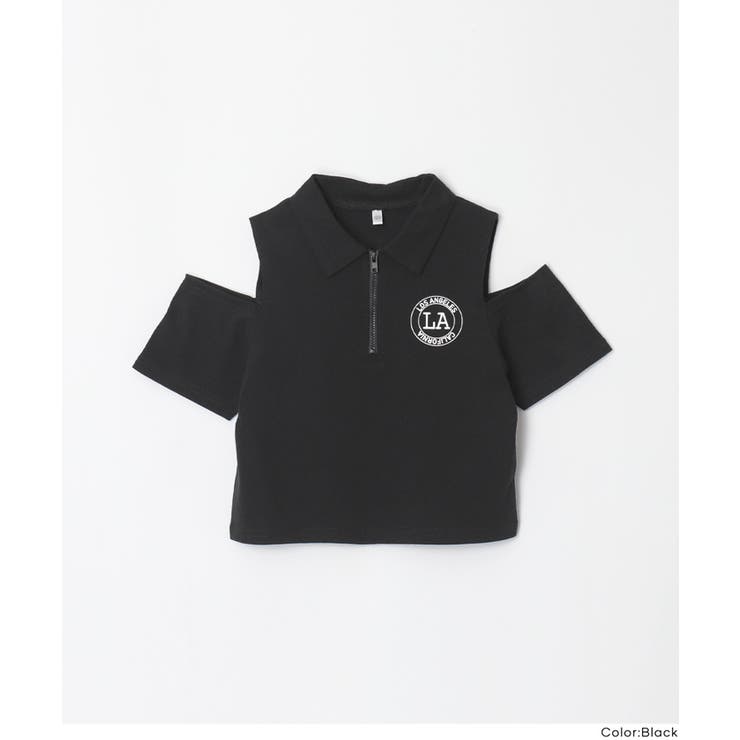 肩あきハーフジップTシャツ | coca | 詳細画像16 